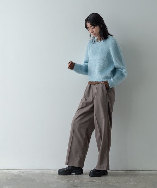 GALLEST（ギャレスト）の「Comfy SET UP｜イージーストレートスラックス【セットアップ対応／通勤／カセット服】（その他パンツ・レディース・ダークグレー/ブラック/ブラウン系・34/36/38/40）」の10枚目の写真