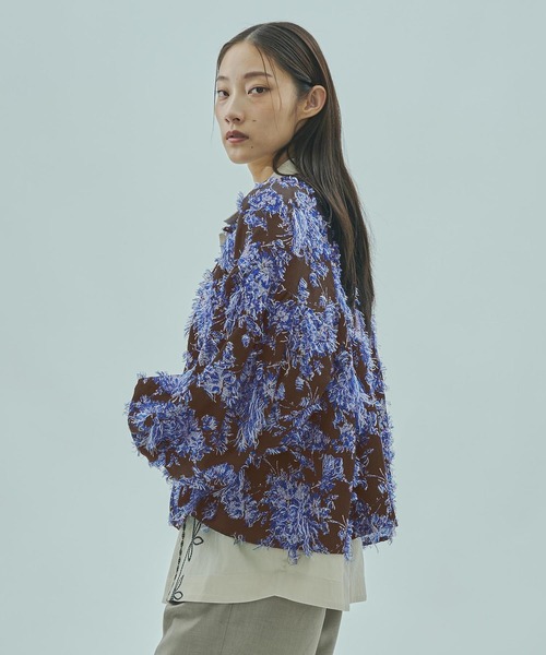 ROSE BUD（ローズバッド）の「(mag.by c)FLOWER JACQUARD BLOUSE（シャツ/ブラウス・レディース・ブラウン/ネイビー・ONE SIZE）」の14枚目の写真