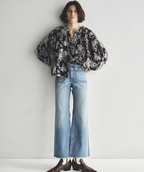 ROSE BUD（ローズバッド）の「(mag.by c)FLOWER JACQUARD BLOUSE（シャツ/ブラウス・レディース・ブラウン/ネイビー・ONE SIZE）」の20枚目の写真