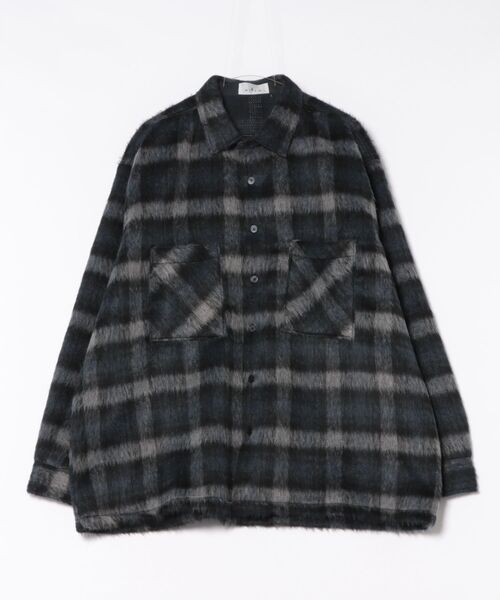 a.p.o.v.(エーピーオービー)の「a.p.o.v. チェック柄ファーオーバーサイズシャツジャケット(シャツ/ブラウス・メンズ・パープル/ネイビー・ONESIZE)」の5枚目の写真