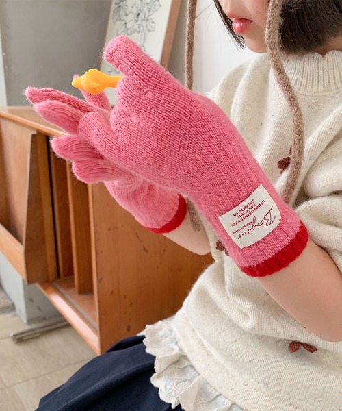 aimoha（アイモハ）の「【aimoha-KIDS-】キッズ アームウォーマーニットグローブ（手袋・キッズ・オフホワイト/グレー/ピンク/ブラウン・FREE）」の11枚目の写真