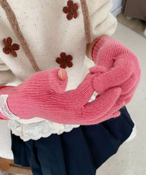 aimoha（アイモハ）の「【aimoha-KIDS-】キッズ アームウォーマーニットグローブ（手袋・キッズ・オフホワイト/グレー/ピンク/ブラウン・FREE）」の15枚目の写真