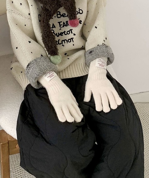 aimoha（アイモハ）の「【aimoha-KIDS-】キッズ アームウォーマーニットグローブ（手袋・キッズ・オフホワイト/グレー/ピンク/ブラウン・FREE）」の16枚目の写真