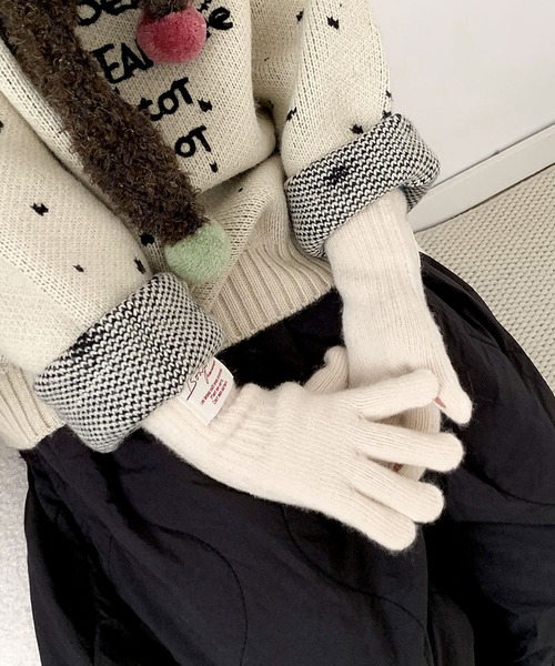 aimoha（アイモハ）の「【aimoha-KIDS-】キッズ アームウォーマーニットグローブ（手袋・キッズ・オフホワイト/グレー/ピンク/ブラウン・FREE）」の19枚目の写真