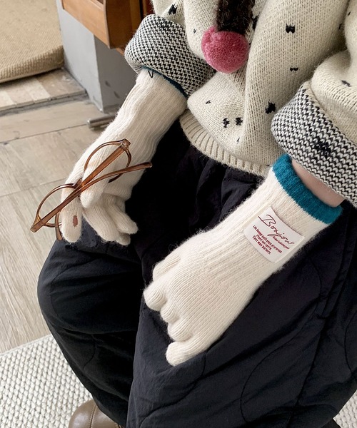 aimoha（アイモハ）の「【aimoha-KIDS-】キッズ アームウォーマーニットグローブ（手袋・キッズ・オフホワイト/グレー/ピンク/ブラウン・FREE）」の22枚目の写真