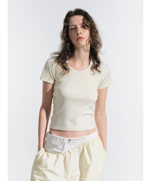 grove | ELA U-NECK COLLAR T-SHIRT (YELLOW)(ポロシャツ)