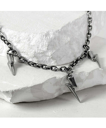 BLESSED BULLET（ブレスドブレッド）の「ss-バンガイネックレス-ブラックシルバー トリプル（ネックレス）」