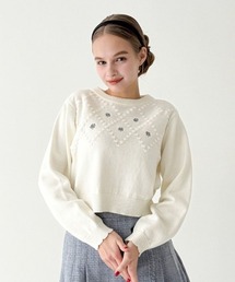 F i.n.t | プチローズ刺繍ニットプルオーバー(ニット/セーター)