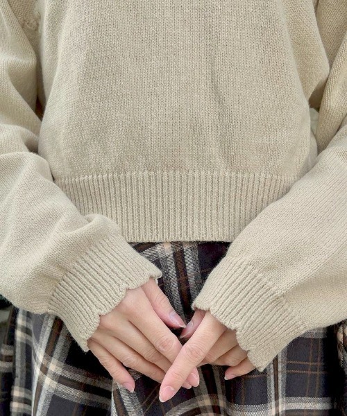 F i.n.t（フィント）の「プチローズ刺繍ニットプルオーバー/fint フィント（ニット/セーター・レディース・オフホワイト/ライトベージュ・FREE）」の10枚目の写真