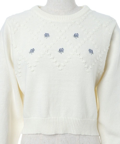 F i.n.t（フィント）の「プチローズ刺繍ニットプルオーバー/fint フィント（ニット/セーター・レディース・オフホワイト/ライトベージュ・FREE）」の18枚目の写真
