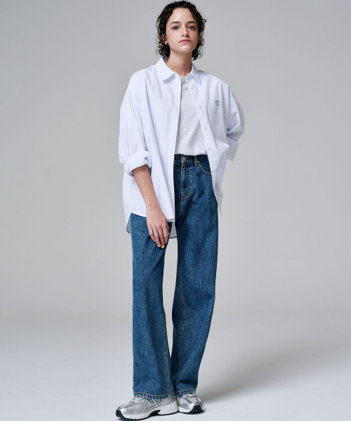 MALOUPE（マロップ）の「9133 レギュラーワイドデニムパンツ（ミディアムインディゴ）（デニムパンツ・レディース・ダークインディゴブルー・26/28/30）」の6枚目の写真
