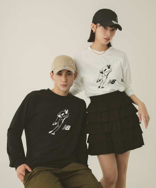 NEW BALANCE(ニューバランス)の「大谷翔平オールウェイズオンロゴ長袖Tシャツ(Tシャツ/カットソー・メンズ・ネイビー/ホワイト/ブラック・SMALL/MEDIUM/LARGE/X-LARGE/XX-LARGE/XXX-LARGE)」の2枚目の写真