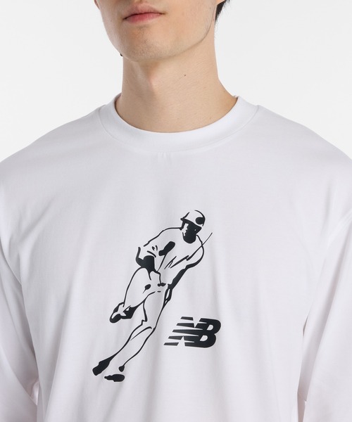 NEW BALANCE(ニューバランス)の「大谷翔平オールウェイズオンロゴ長袖Tシャツ(Tシャツ/カットソー・メンズ・ネイビー/ホワイト/ブラック・SMALL/MEDIUM/LARGE/X-LARGE/XX-LARGE/XXX-LARGE)」の6枚目の写真