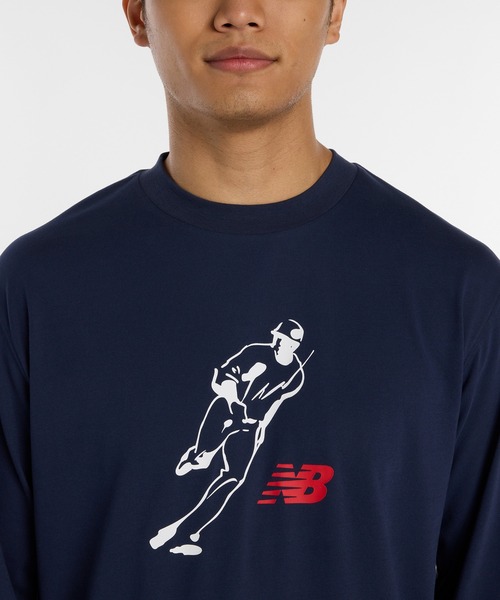 NEW BALANCE(ニューバランス)の「大谷翔平オールウェイズオンロゴ長袖Tシャツ(Tシャツ/カットソー・メンズ・ネイビー/ホワイト/ブラック・SMALL/MEDIUM/LARGE/X-LARGE/XX-LARGE/XXX-LARGE)」の18枚目の写真