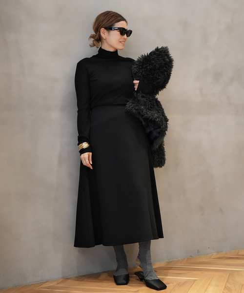 Deuxieme Classe(ドゥーズィエムクラス)の「ボンディング フレアスカート(スカート・レディース・ブラック・34/36/38)」の3枚目の写真