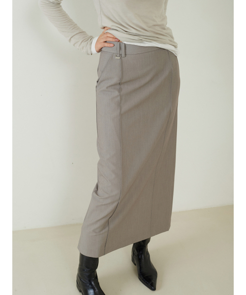 FROMWHERE(フロムウェア)の「Tucked Pencil Maxi Skirt Gray(スカート・レディース・その他・SMALL)」の2枚目の写真