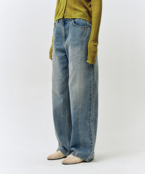 CITTA（シータ）の「フロントディテールカーブルーズデニムパンツ_CTD420(ライトブルー)（デニムパンツ・レディース・スカイブルー・SMALL）」の2枚目の写真