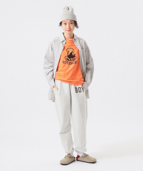 BEAMS BOY（ビームスボーイ）の「ドビー ストライプ ビッグ BDシャツ（シャツ/ブラウス・レディース・イエロー/グレー/ピンク・ONE SIZE）」の14枚目の写真