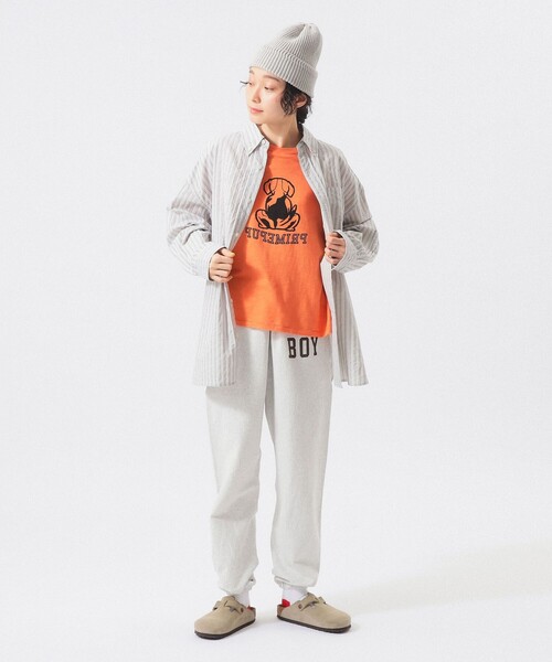 BEAMS BOY（ビームスボーイ）の「ドビー ストライプ ビッグ BDシャツ（シャツ/ブラウス・レディース・イエロー/グレー/ピンク・ONE SIZE）」の15枚目の写真