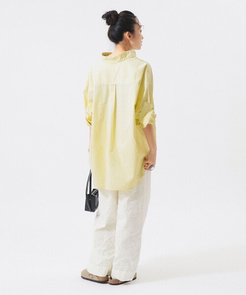 BEAMS BOY(ビームスボーイ)の「ドビー ストライプ ビッグ BDシャツ(シャツ/ブラウス・レディース・イエロー/グレー/ピンク・ONE SIZE)」の11枚目の写真