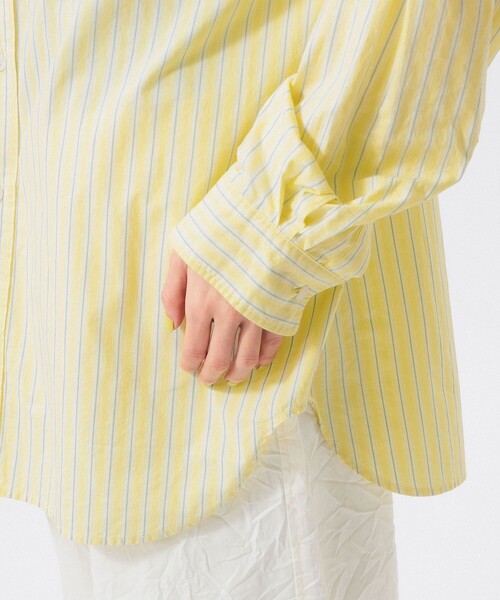 BEAMS BOY(ビームスボーイ)の「ドビー ストライプ ビッグ BDシャツ(シャツ/ブラウス・レディース・イエロー/グレー/ピンク・ONE SIZE)」の18枚目の写真