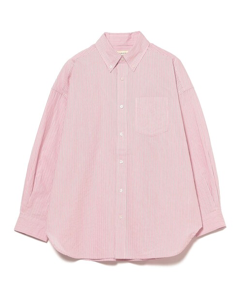 BEAMS BOY（ビームスボーイ）の「ドビー ストライプ ビッグ BDシャツ（シャツ/ブラウス・レディース・イエロー/グレー/ピンク・ONE SIZE）」の5枚目の写真