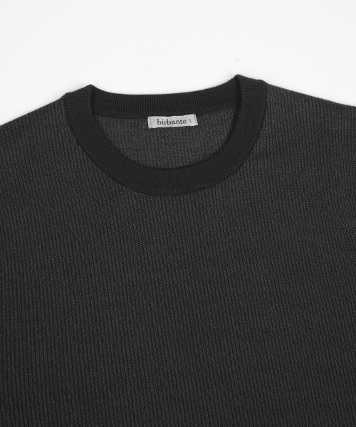 BIRBANTE(ビルバンテ)の「ソフトウォッシャブルツートンラウンドニット - ブラック(ニット/セーター・メンズ・ブラック・X-LARGE/SMALL/MEDIUM/LARGE)」の4枚目の写真