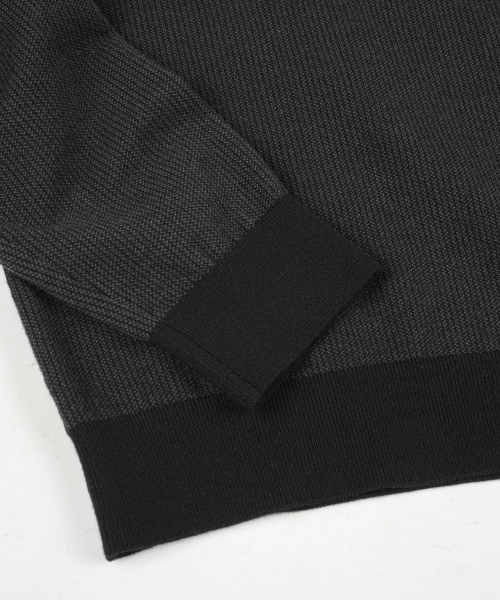 BIRBANTE(ビルバンテ)の「ソフトウォッシャブルツートンラウンドニット - ブラック(ニット/セーター・メンズ・ブラック・X-LARGE/SMALL/MEDIUM/LARGE)」の5枚目の写真