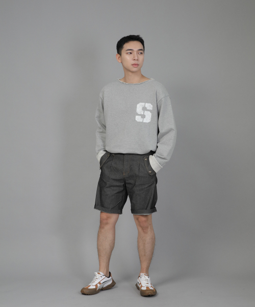 SAINTCREW(セントクルー)の「イングリッシュマン ハーフバンドデニムショーツ EMH-339 グレーブラック(その他パンツ・メンズ・その他・MEDIUM/LARGE/X-LARGE)」の6枚目の写真