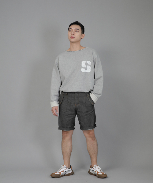 SAINTCREW(セントクルー)の「イングリッシュマン ハーフバンドデニムショーツ EMH-339 グレーブラック(その他パンツ・メンズ・その他・MEDIUM/LARGE/X-LARGE)」の5枚目の写真