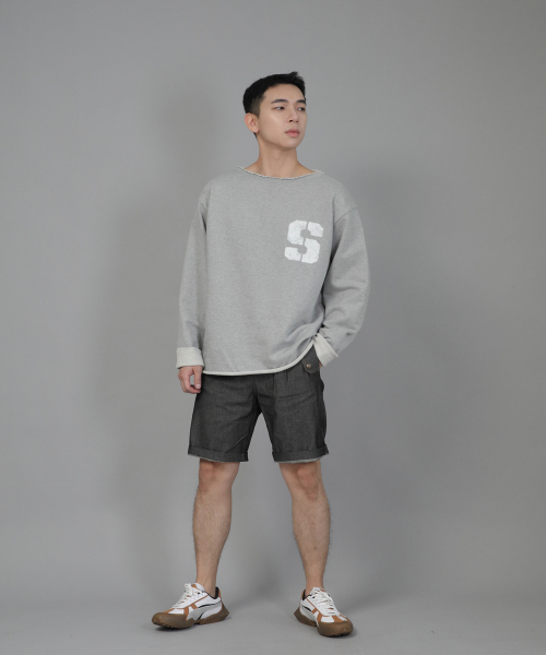 SAINTCREW(セントクルー)の「イングリッシュマン ハーフバンドデニムショーツ EMH-339 グレーブラック(その他パンツ・メンズ・その他・MEDIUM/LARGE/X-LARGE)」の4枚目の写真