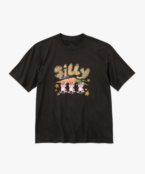 TEESSERT（ティーザート）の「シリラビット 綿 半袖Tシャツ [ブラック]（Tシャツ/カットソー・レディース・ブラック・SMALL/MEDIUM/LARGE/X-LARGE）」の2枚目の写真