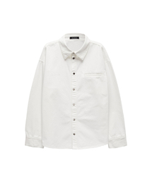 AEIAEIAE（エイエイエ）の「Typo Embroidered Shirt [White]（シャツ/ブラウス）」