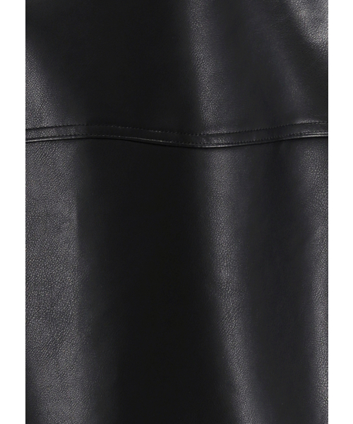 MINA SONG(ミナソン)の「BASIC OVERSIZED FAUX LEATHER JACKET- BLACK(ライダースジャケット・レディース・その他・FREE)」の4枚目の写真