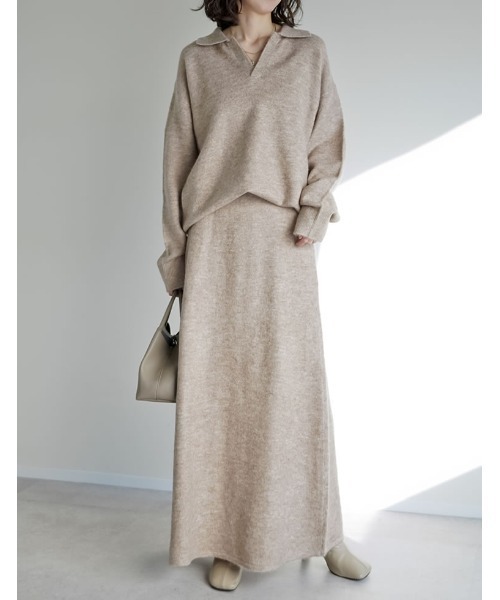 セール】[2点セット][セットアップ][低身長サイズ有]カシミヤタッチ