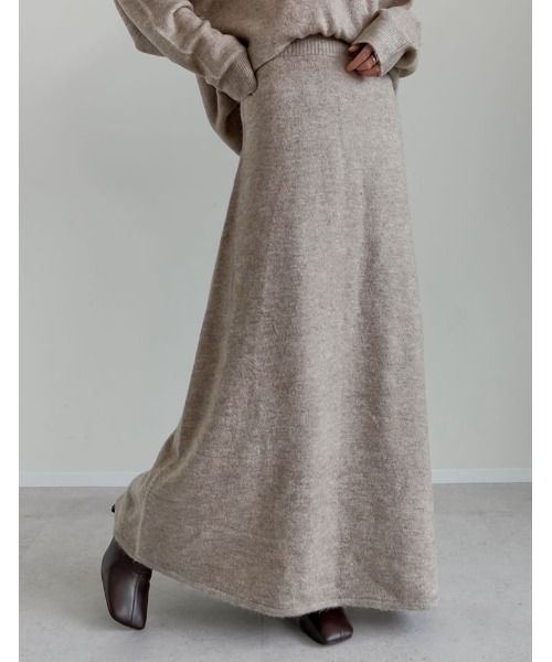 Re:EDIT（リエディ）の「[2点セット][セットアップ][低身長サイズ有]カシミヤタッチスキッパーニットトップス×スカート（セットアップ・レディース・ベージュ/グレー/ブラック/アイボリー・SHORT/AM/MEDIUM/LARGE）」の19枚目の写真