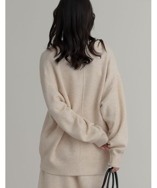 Re:EDIT（リエディ）の「[2点セット][セットアップ][低身長サイズ有]カシミヤタッチスキッパーニットトップス×スカート（セットアップ・レディース・ベージュ/グレー/ブラック/アイボリー・SHORT/AM/MEDIUM/LARGE）」の6枚目の写真