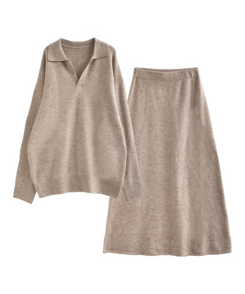 セール】[2点セット][セットアップ][低身長サイズ有]カシミヤタッチ