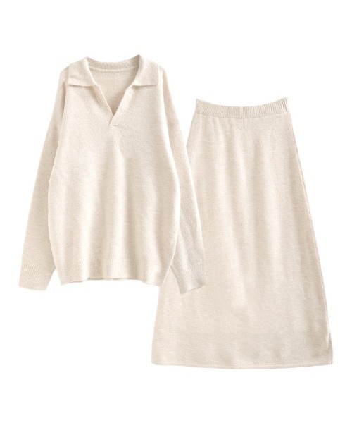 セール】[2点セット][セットアップ][低身長サイズ有]カシミヤタッチ