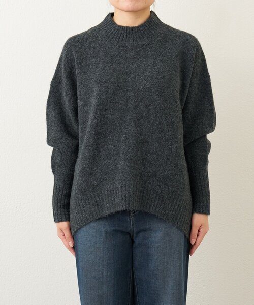 un dix cors（アンディコール）の「《デイリーに活躍◎》ヤクライクモックネックニット（ニット/セーター・レディース・チャコールグレー/モカ/レッド・FREE）」の6枚目の写真