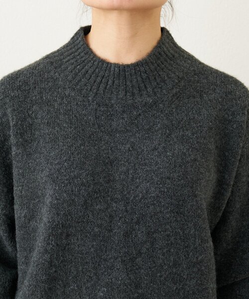 un dix cors（アンディコール）の「《デイリーに活躍◎》ヤクライクモックネックニット（ニット/セーター・レディース・チャコールグレー/モカ/レッド・FREE）」の10枚目の写真