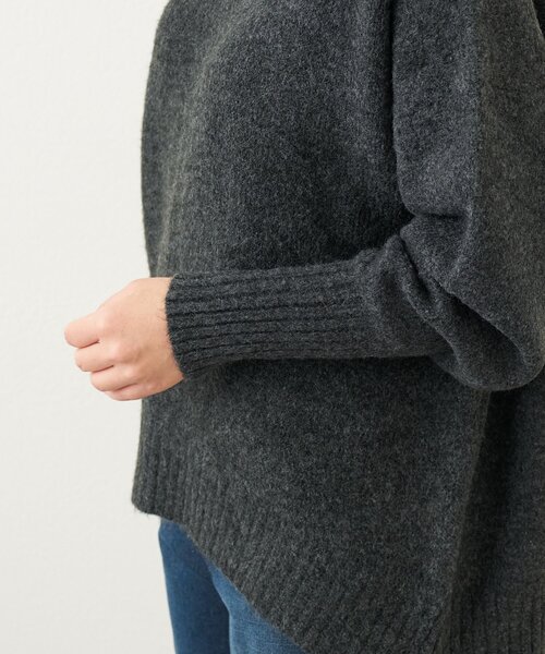 un dix cors（アンディコール）の「《デイリーに活躍◎》ヤクライクモックネックニット（ニット/セーター・レディース・チャコールグレー/モカ/レッド・FREE）」の11枚目の写真