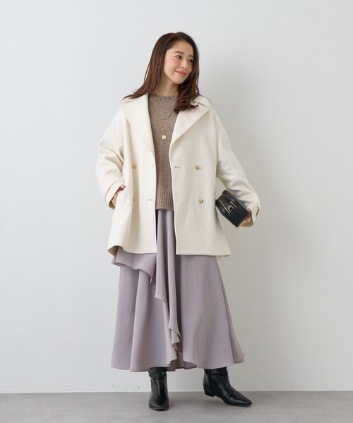 un dix cors（アンディコール）の「《デイリーに活躍◎》ヤクライクモックネックニット（ニット/セーター・レディース・チャコールグレー/モカ/レッド・FREE）」の15枚目の写真