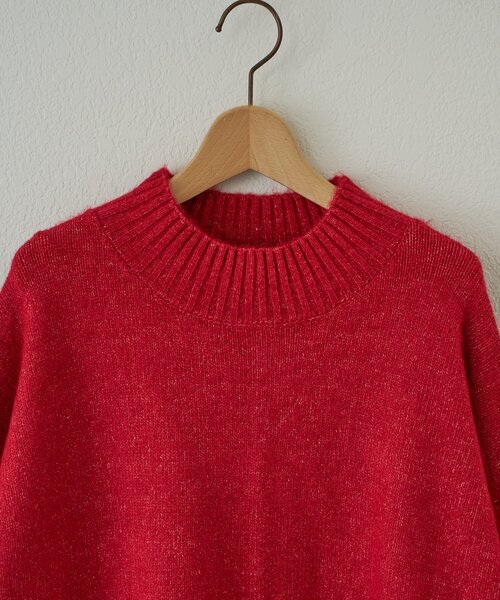 un dix cors（アンディコール）の「《デイリーに活躍◎》ヤクライクモックネックニット（ニット/セーター・レディース・チャコールグレー/モカ/レッド・FREE）」の19枚目の写真