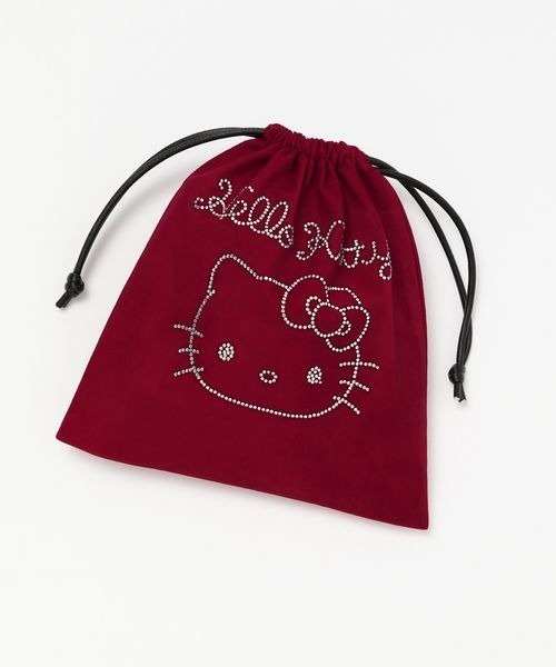 JEANASIS（ジーナシス）の「【ハローキティ】ベロアポーチ/632815（ポーチ・レディース・レッド/ブラウン/ブラック・FREE）」の3枚目の写真