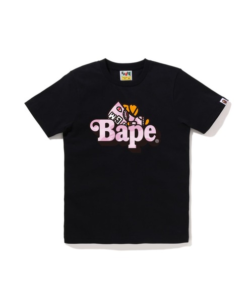 A BATHING APE（アベイシングエイプ）の「PASTEL COLOR CAMO SHARK MILO ON BAPE TEE（Tシャツ/カットソー・レディース・ホワイト×ピンク/ブラック×ピンク/ブラック×ブルー/ホワイト×ブルー・X-SMALL/SMALL/MEDIUM/XX-SMALL）」の4枚目の写真
