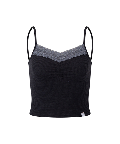 PLEASENOFOLLOW(プリーズノーフォロー)の「Hanni Lace Sleeveless Top (New Black)(Tシャツ/カットソー・レディース・その他・FREE)」の2枚目の写真