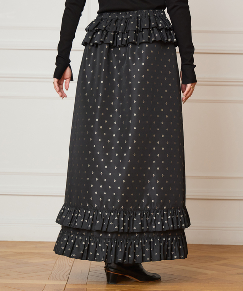 IENA LA BOUCLE（イエナラブークル）の「IENA LA BOUCLE JQタフタフリルスカート（スカート・レディース・ブラック・38/36）」の4枚目の写真