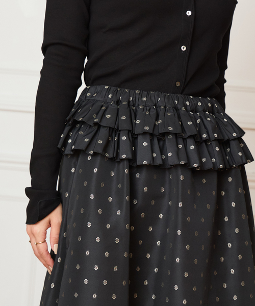 IENA LA BOUCLE（イエナラブークル）の「IENA LA BOUCLE JQタフタフリルスカート（スカート・レディース・ブラック・38/36）」の6枚目の写真