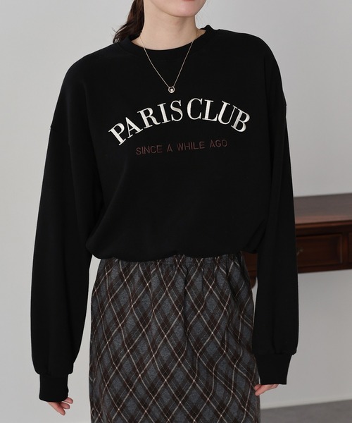 BLUEEAST（ブルーイースト）の「ロゴ刺繍ドロスト裏起毛スウェット（スウェット・レディース・ブラック/アイボリー/グレー・MEDIUM）」の13枚目の写真